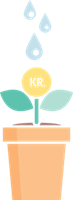 grafik som illustrerar växande pengar i form av en blomma