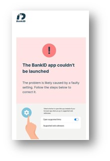 Problem med att logga in och signera via Mobilbanken  