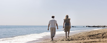 couple walking on the beach