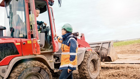 traktor och arbetare