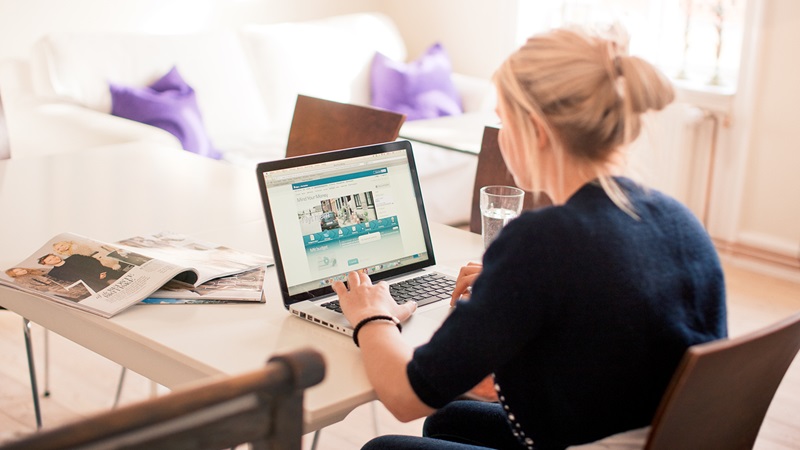 Woman working on computer