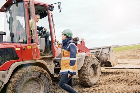 traktor och arbetare