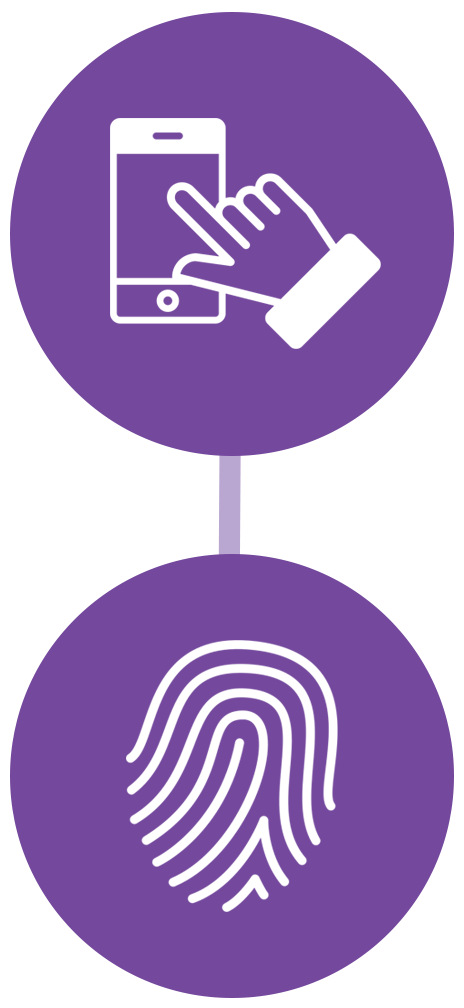 fingeravtrycksläsare ikon