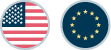 flagga usa, eu-flagga och jordglob